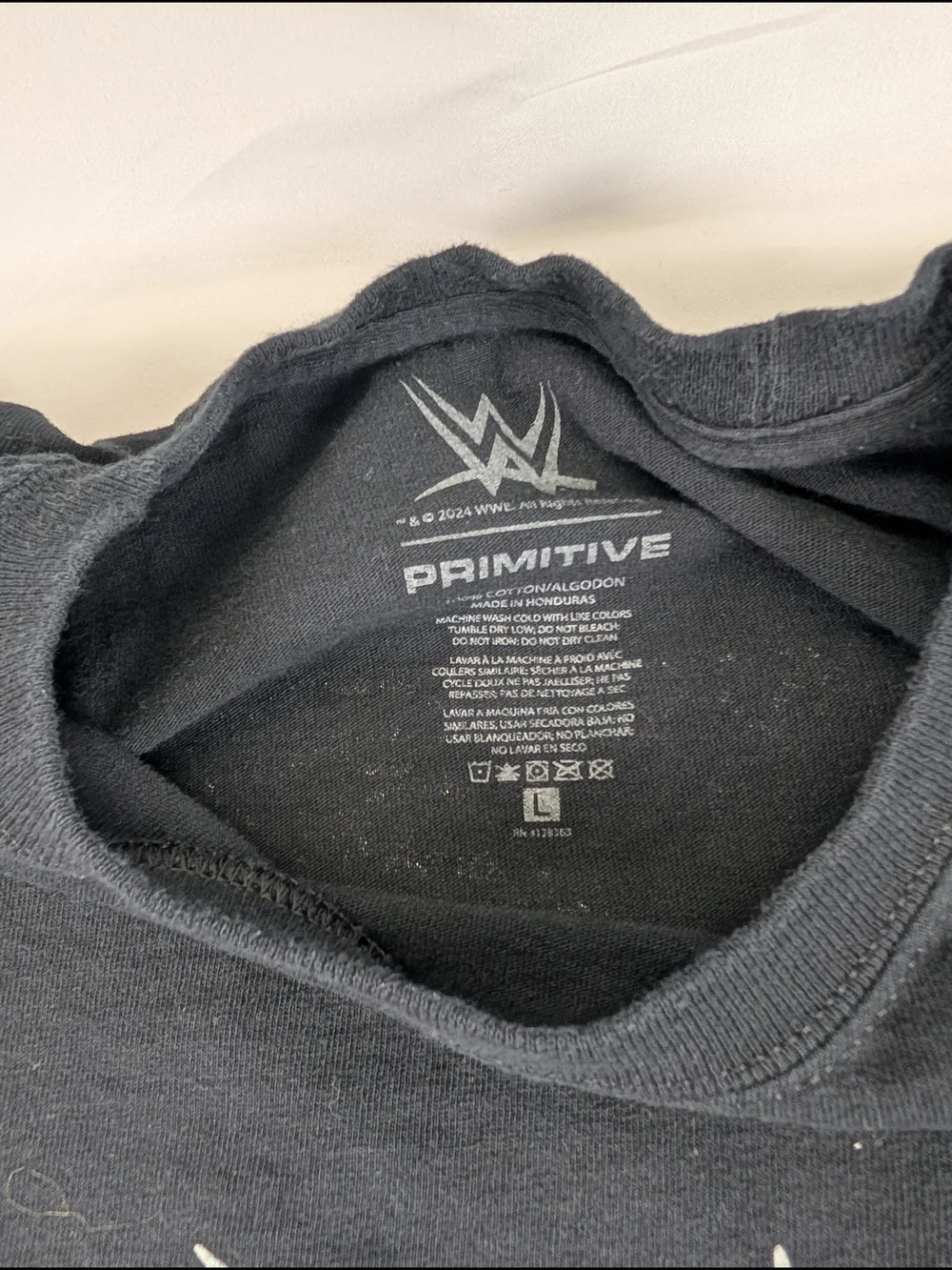 Primitive Black Short Sleeve Graphic Tee with White Chest Logo